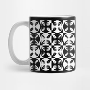 retro op art pattern in black and white Mug